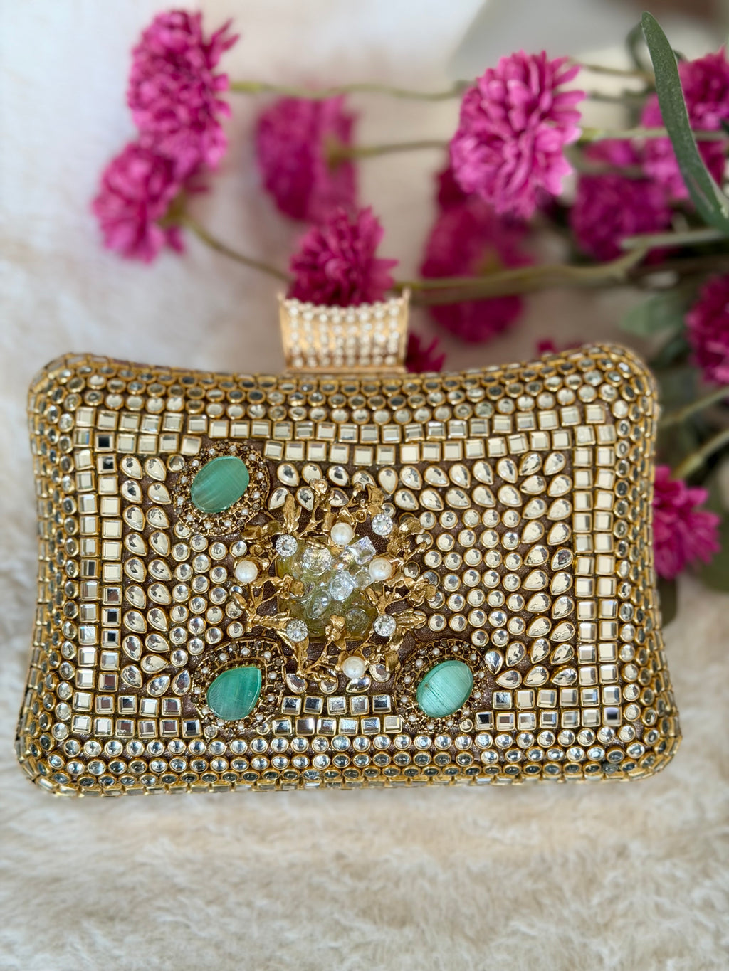Mirror & Ruby Dual Sided Clutch