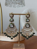 Emerald Polki Statement Earrings