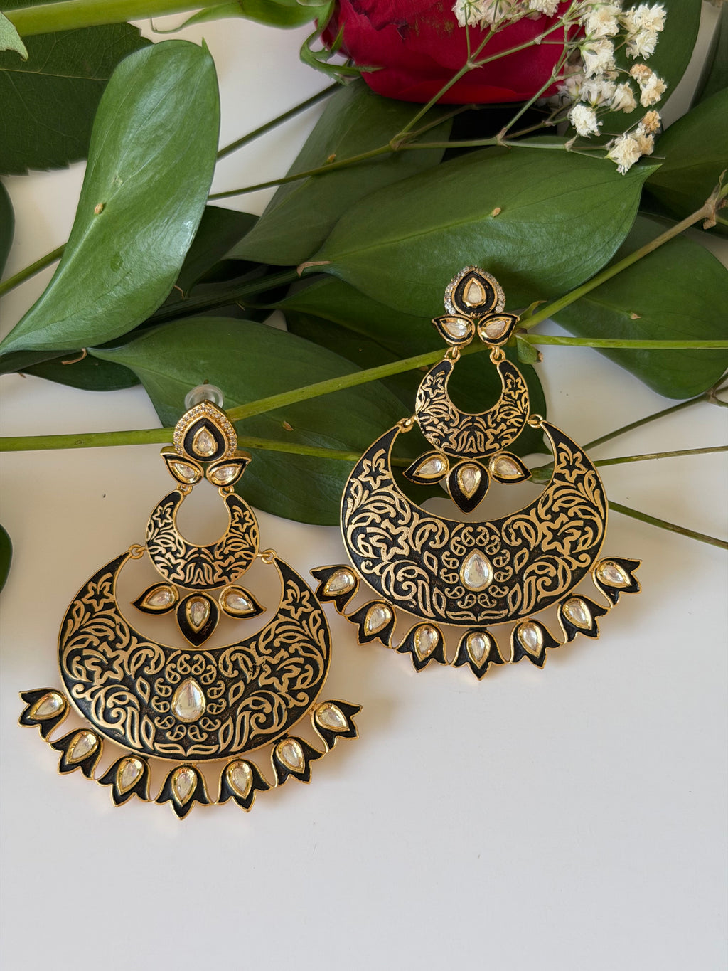 Hand Painted Meenakari Earrings