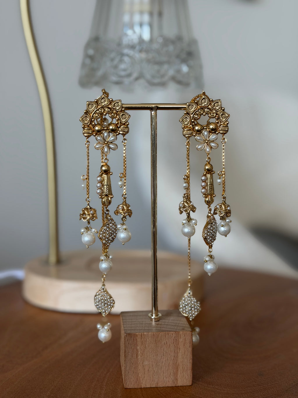 Antique Pearl Tassel Earrings