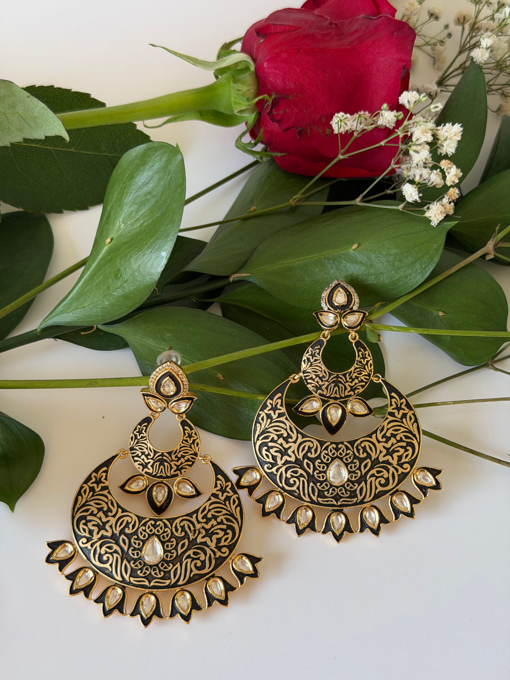 Hand Painted Meenakari Earrings