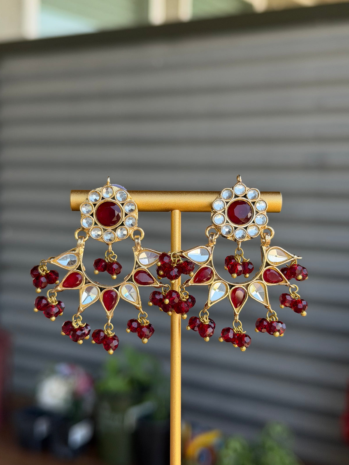 Kundan Ruby Earrings