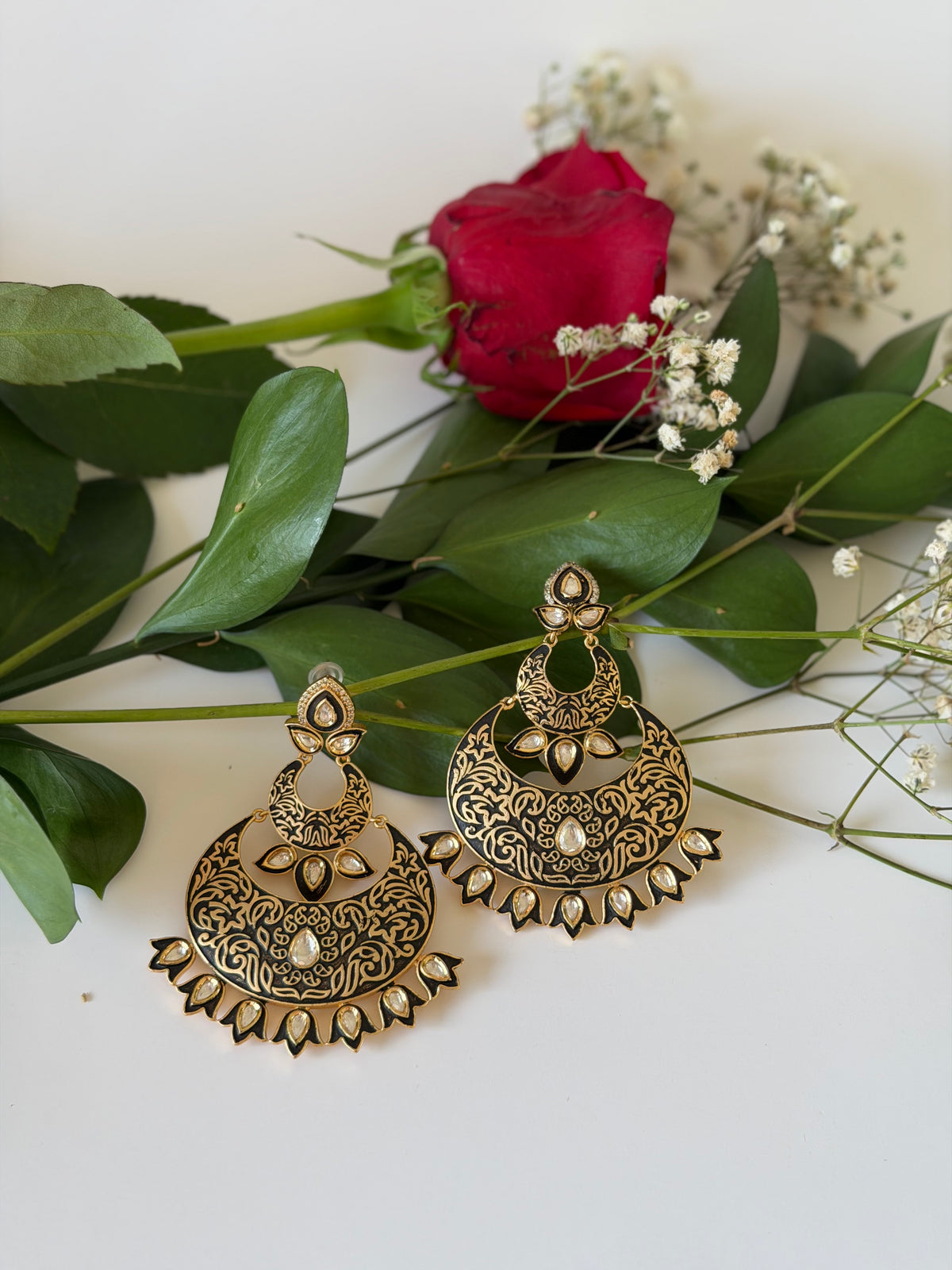 Hand Painted Meenakari Earrings