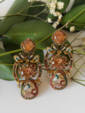 Amber Top Paisley Drop Earrings
