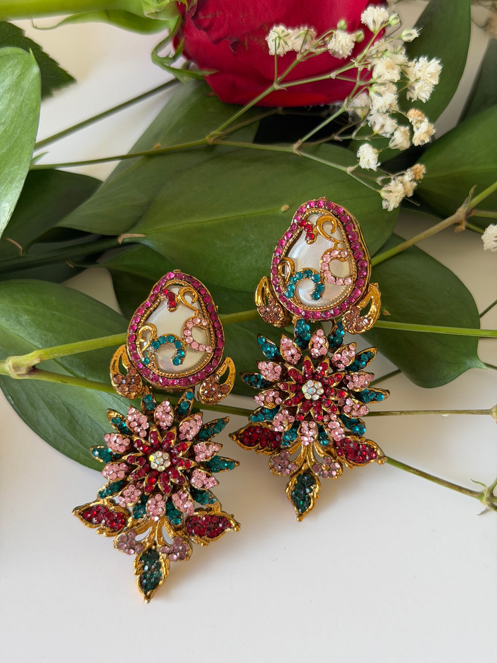 Floral Pink Earrings