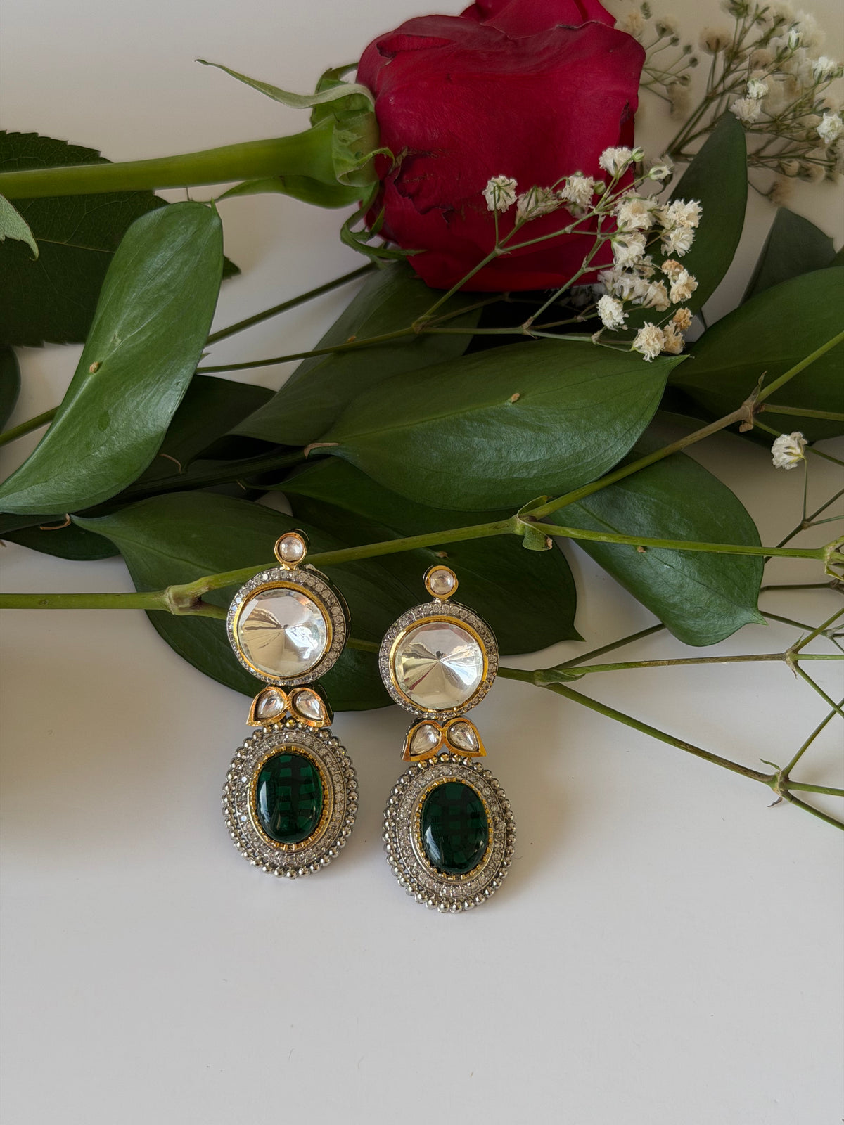 Emerald Crystal Earrings