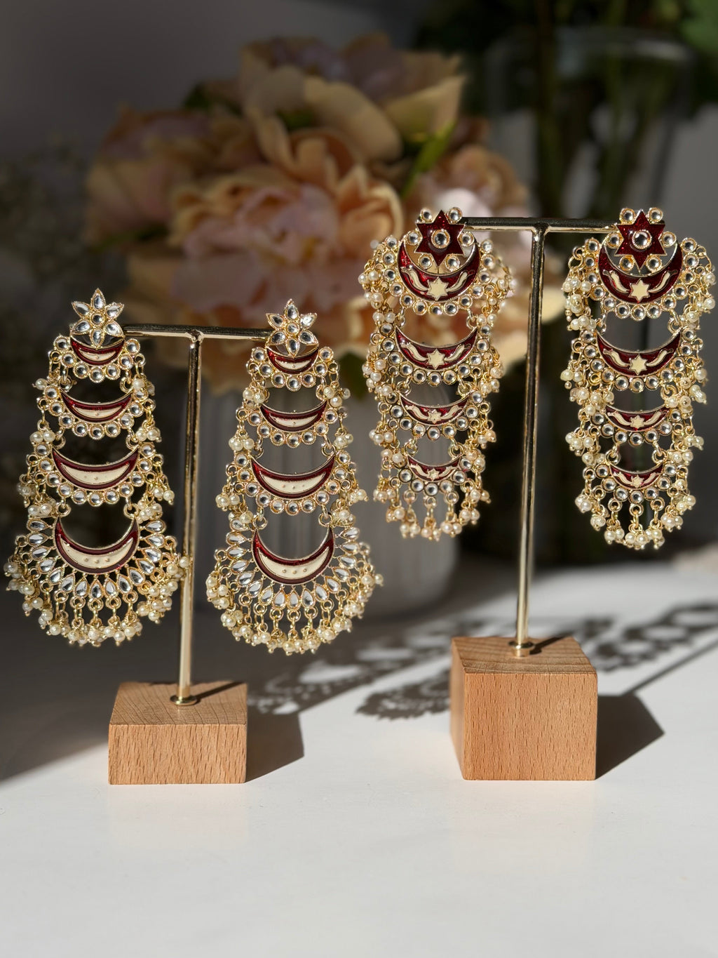 Rani Long Layered Chandbali Earrings
