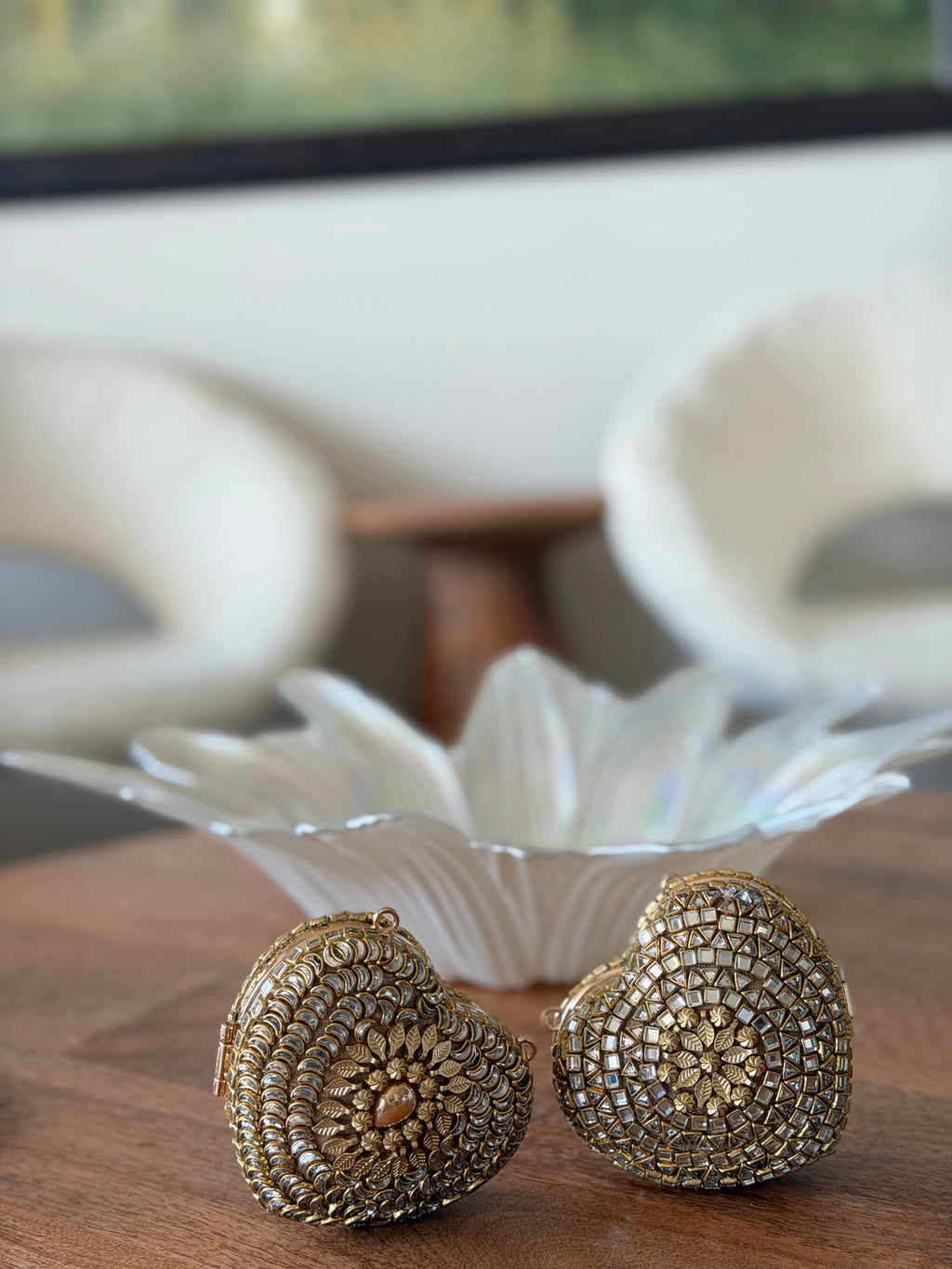 Kundan Heart Clutch