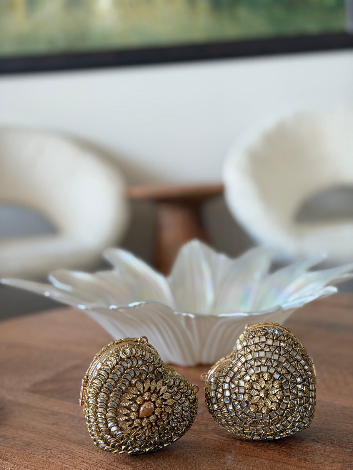 Kundan Heart Clutch