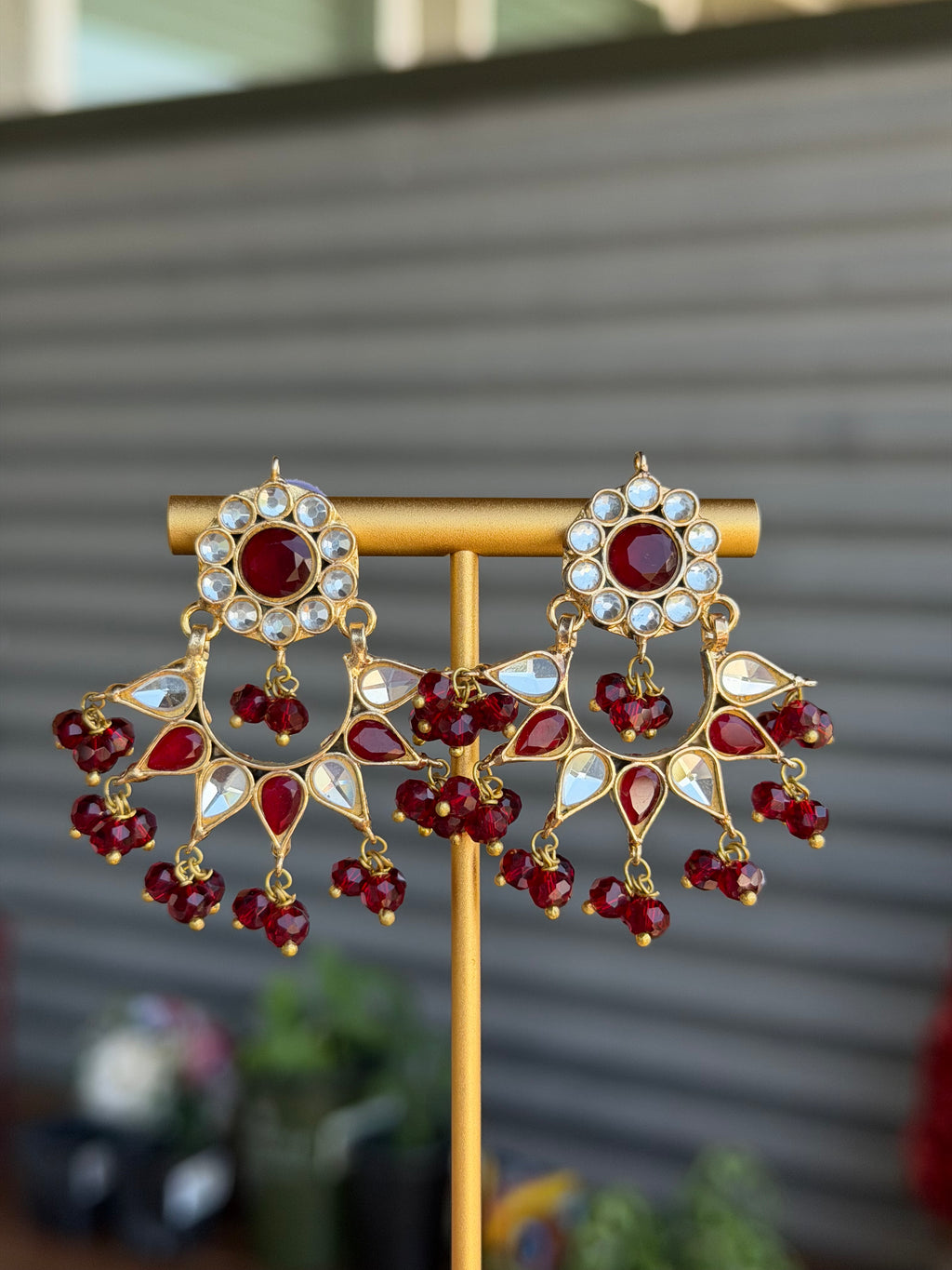 Kundan Ruby Earrings