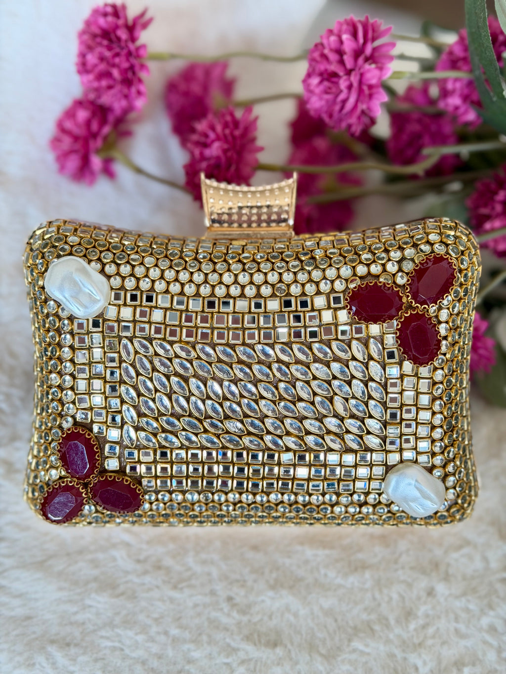 Mirror & Ruby Dual Sided Clutch