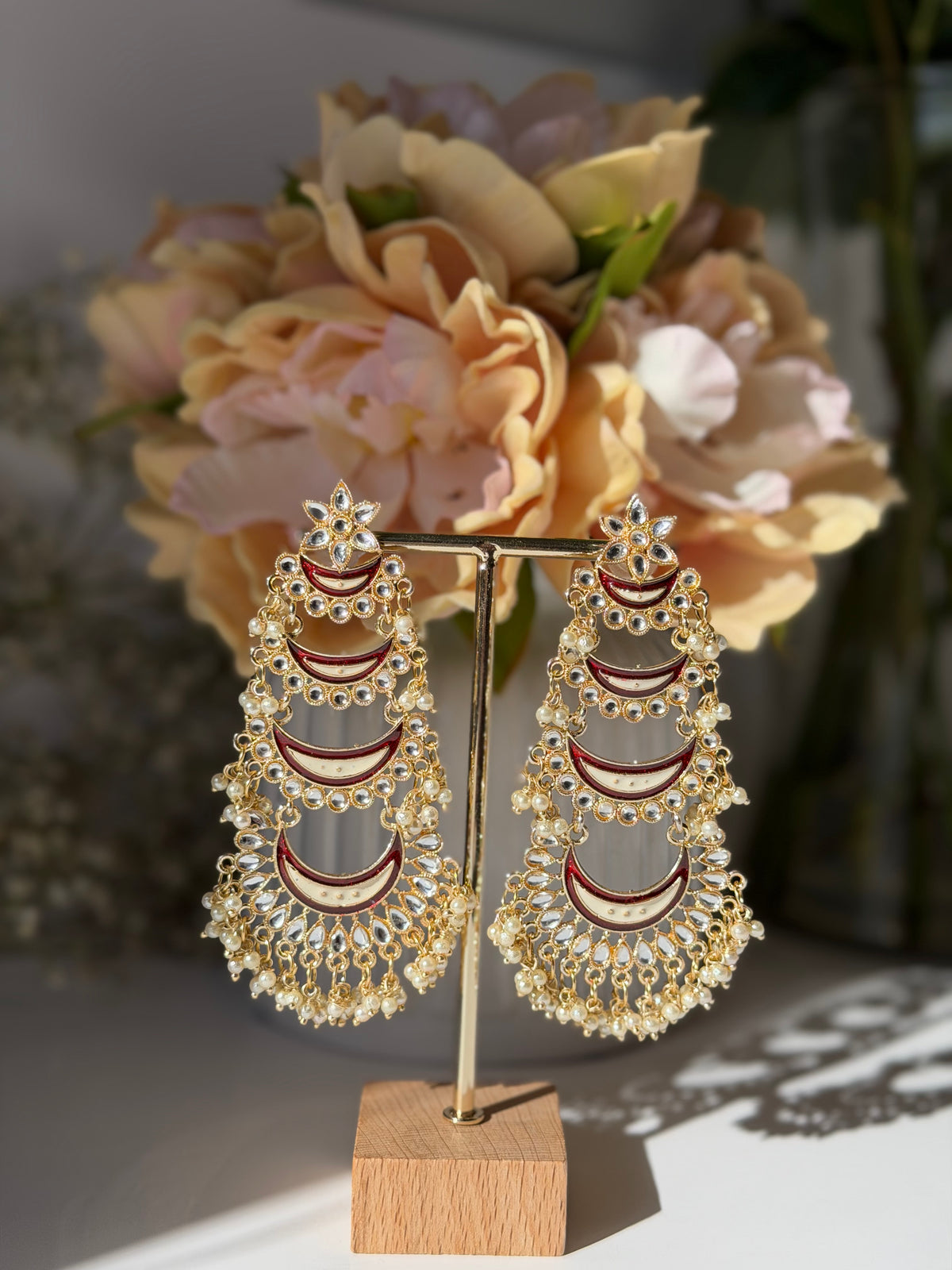Rani Long Layered Chandbali Earrings