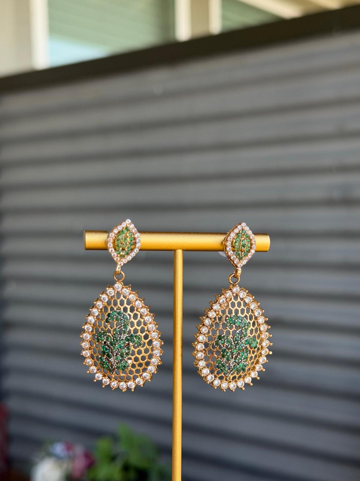 Zircon Onyx Earrings