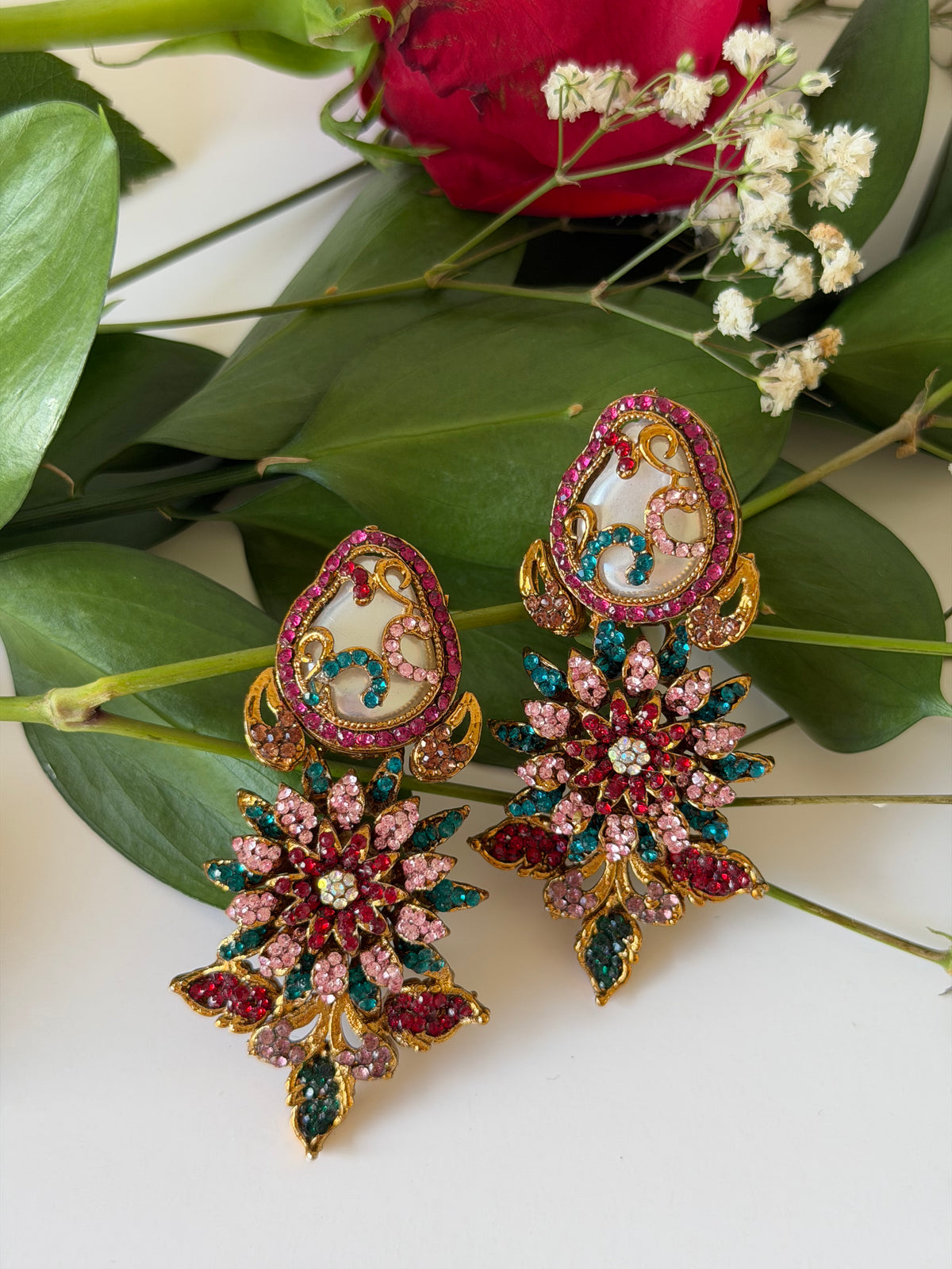 Floral Pink Earrings