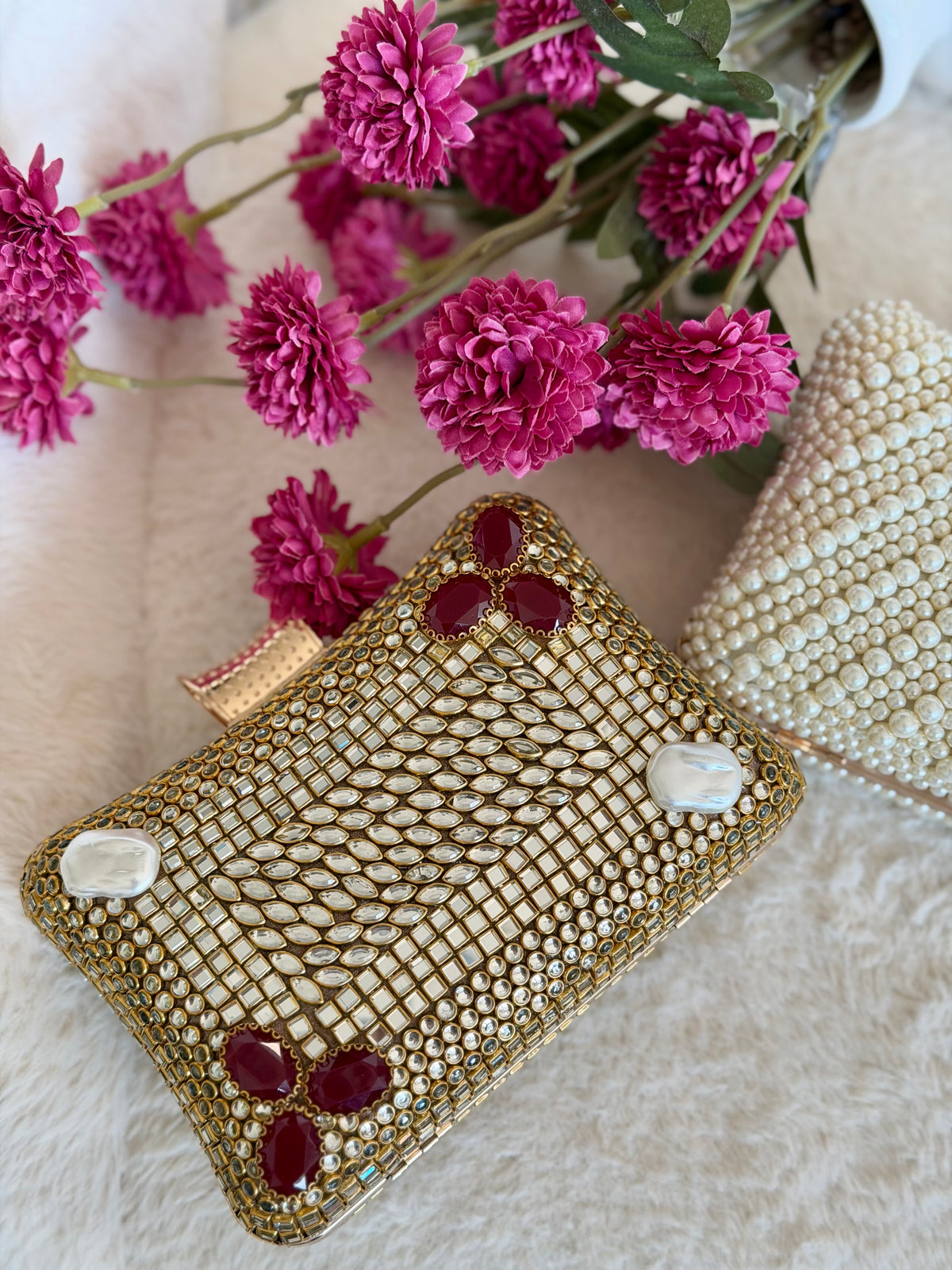 Mirror & Ruby Dual Sided Clutch