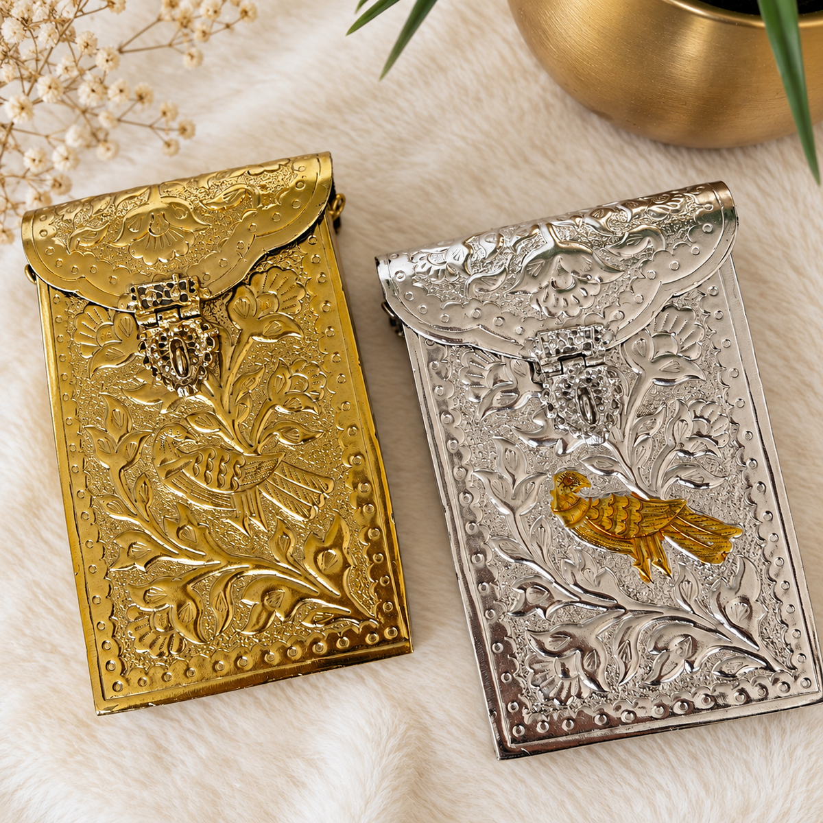 Brass Phone Clutch